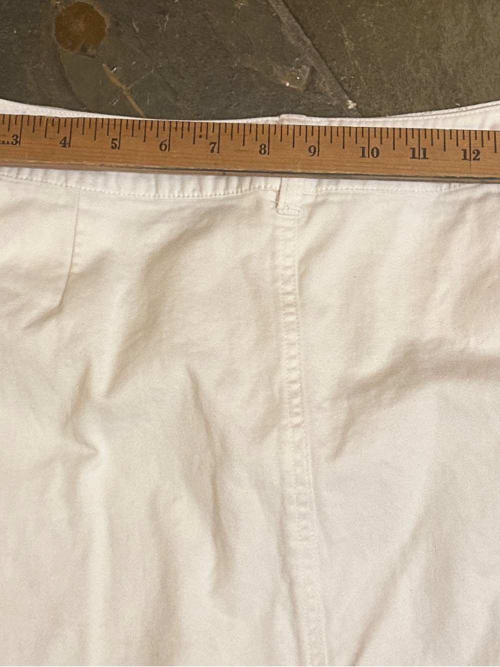 Pendleton Vtg White Cotton Denim Skirt Size 12 Straight Pencil Classic Preppy - Picture 3 of 4